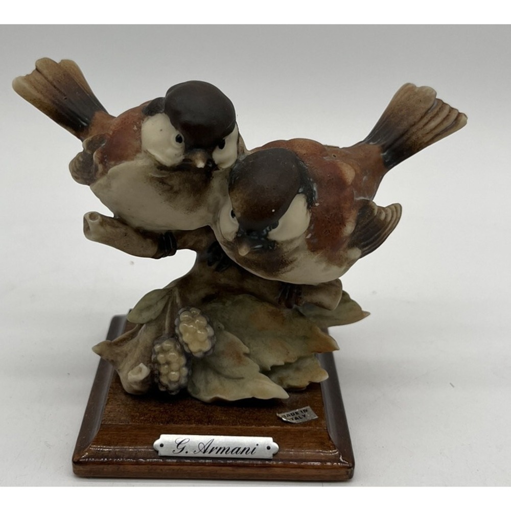Guiseppe Armani Two Sparrows On A Branch Figurine